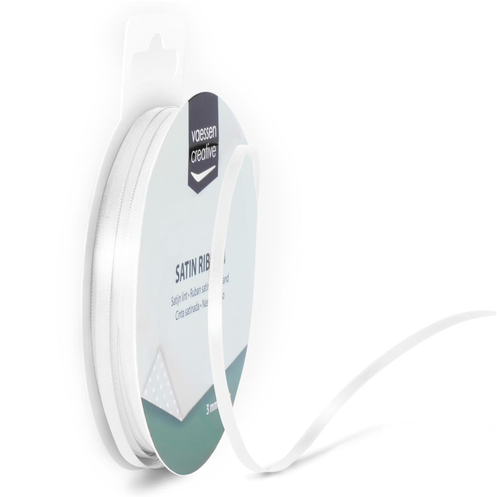Vaessen Creative Satinband 3mmx10m Dunkel Grün, Schleifenband, Dekoband, Bänder zum Basteln, Stoffbänder für Hochzeit, Taufe Und Geburtstagsgeschenke