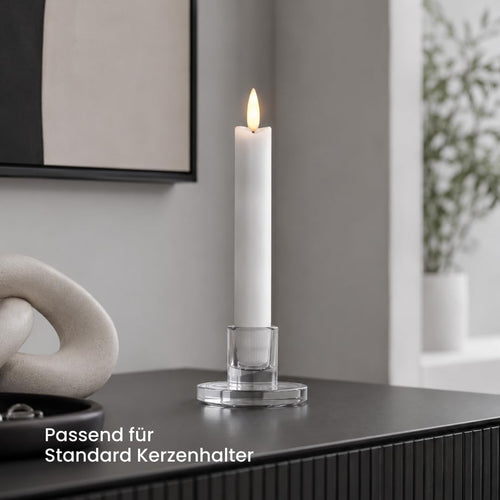 Star Trading LED Stabkerzen Echtwachs 2er Set – Flackernde LED Kerzen mit Timer 6/18h, warmweiß, 15x2 cm, Wohn Deko