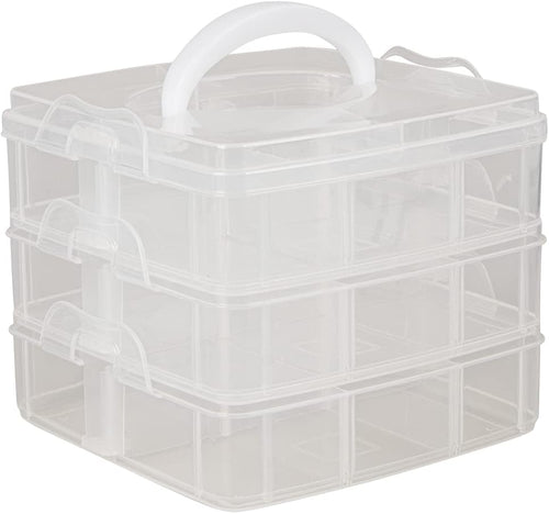 Sortierbox mit Griff, 3 Etagen, 18 Fächer