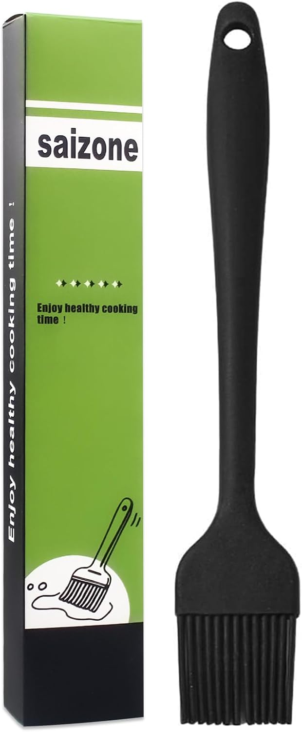 21cm Silikon Backpinsel Basting Gebäckbürste Grillbürste Gebäck Kochbürste Öl Backbürsten Hitzebeständige Küche Pinsel Lebensmittel Spülmaschinengeeignet Backbürste Farbe schwarz