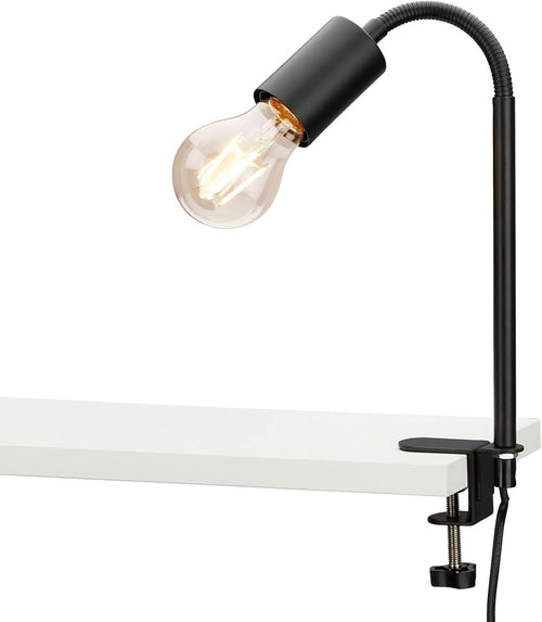 Klemmleuchte mit Flexarm, E27, schwarz
