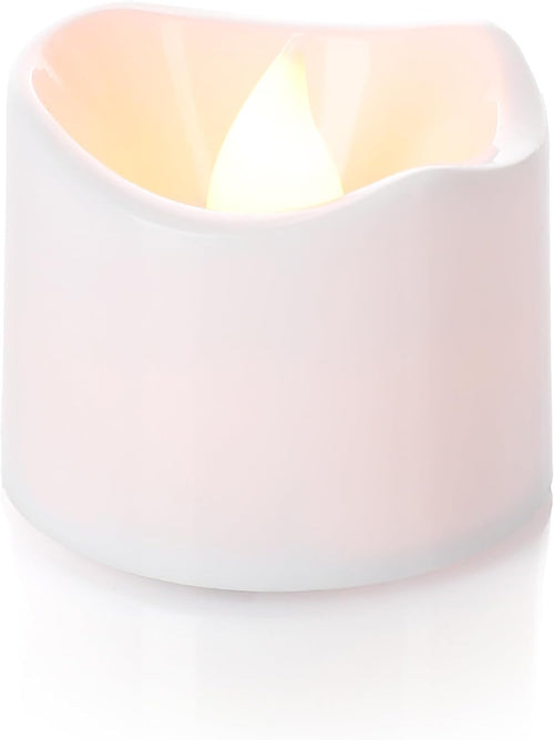 Nordstern LED Teelichter Warmweiß 12er Pack - Flackernde elektrische LED Kerzen - Batteriebetrieben mit Timer 6 Stunden an und 18 Stunden aus