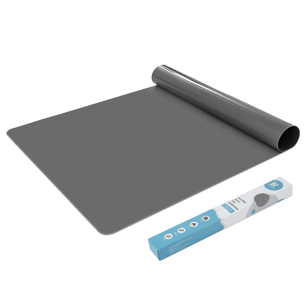 KitchenRaku Große Silikonmatte, Rutschfeste Tischunterlage, Hitzebeständige Antihaftmatte,Silikon Unterlage Antihafte Tischmatte Arbeitsmatte Thekenmatte (Schwarz, 40x30x0.07cm)