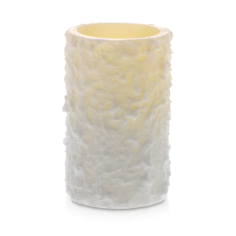 LED Universum - LED Kerze Cynthia 10cm, Echtwachskerze umwickelt mit einer LED Lichterkette, cremefarben, warmweißes Licht, 5h Timer, Batteriebetrieben: 2x AA (nicht inklusive) (Cynthia 10 cm)