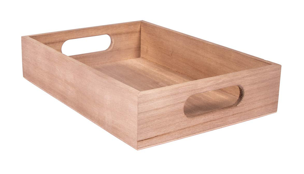 Rayher 62689000 Holz-Tablett zum Dekorieren, 45 x 13,5 cm, Randhöhe 2,3 cm, Bodenstärke ca. 2 - 3 mm, Holzschale rechteckig, Beige