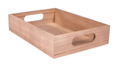Rayher 62689000 Holz-Tablett zum Dekorieren, 45 x 13,5 cm, Randhöhe 2,3 cm, Bodenstärke ca. 2 - 3 mm, Holzschale rechteckig, Beige