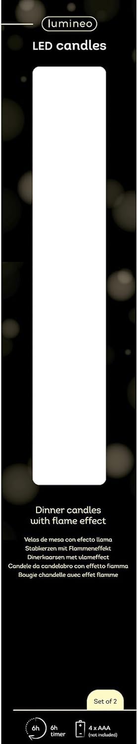 Lumineo LED Spitzkerze Wachs weihnachtsrot/warmes Weiss 24,5cm Set2
