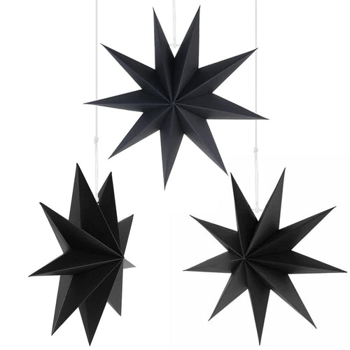 Wishstar Papiersterne Weihnachten, Faltsterne Weiß, Papierstern zum Aufhängen, Papier Weihnachtsstern, Dekostern Weihnachts für Fenstern Haus Partys Hochzeiten(3 Stück)