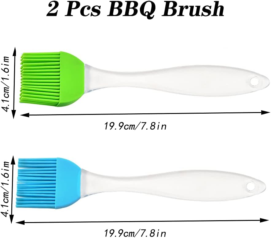 2 Stück Silikon Backpinsel, Küche Pastry Brush, Grillbürste Pinsel, Basting Gebäckbürste, BBQ Pinsel für Grillen, Gebäck, Rühren, Backen, Kochen