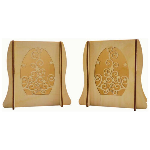 Lichterbogenerhöhung aus Holz 2er-Set – Motiv Weihnachtsmann