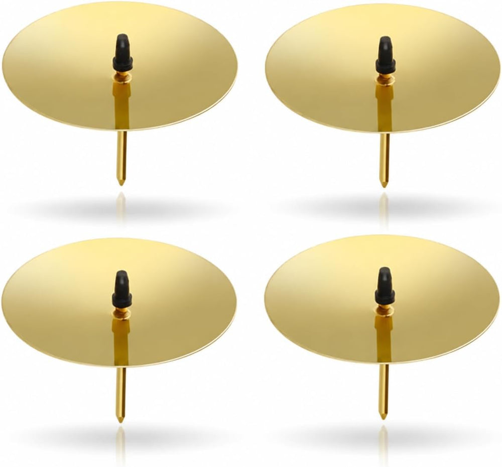 4X Kerzenstecker ca. 5 cm für Kerzen als Kerzenhalter Adventskranzstecker für Adventskranz Weihnachten Adventskranzhalter mit Dorn - Kerzenhalter (Gold)