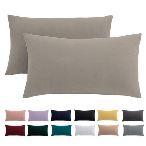 Beqnat Kissenbezug 40x40 2er Set, Anthrazit, 100% Mikrofaser