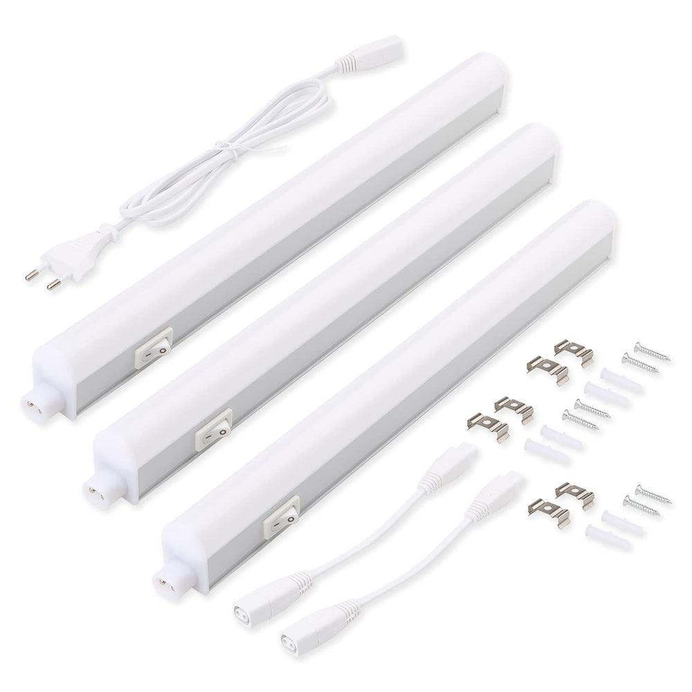 da LIGHT Led Unterbauleuchte Küche 5W 31,5cm 450lm 4000k Neutralweiß Unterbau Lichtleiste Küchenlampe Schrankbeleuchtung Superhell Weiß für Küche Schrank Erweiterbar durch Stecksystem