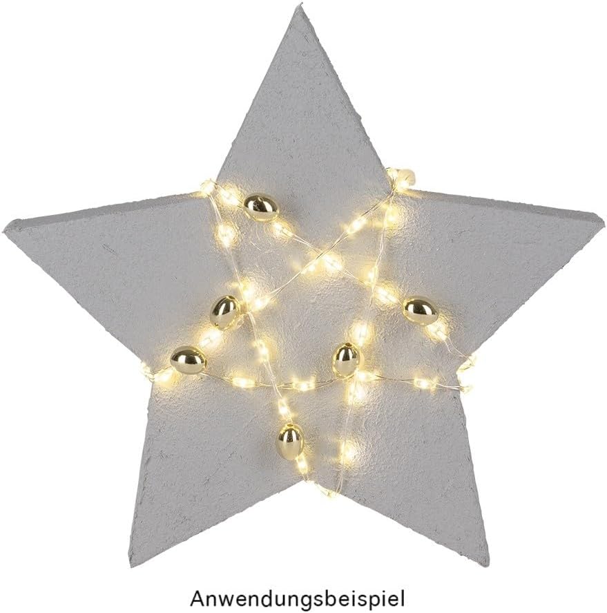 Ideen mit Herz LED-Draht-Lichterkette | 1,5 cm Lichtabstand | extra kleiner Lampenabstand | warmweiß | batteriebetrieben | inkl. Timer-Funktion (60 LEDs | 120 cm Kabellänge)