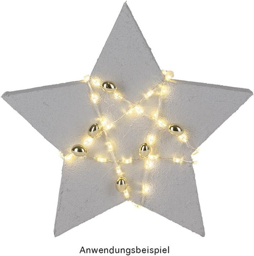 Ideen mit Herz LED-Draht-Lichterkette | 1,5 cm Lichtabstand | extra kleiner Lampenabstand | warmweiß | batteriebetrieben | inkl. Timer-Funktion (60 LEDs | 120 cm Kabellänge)