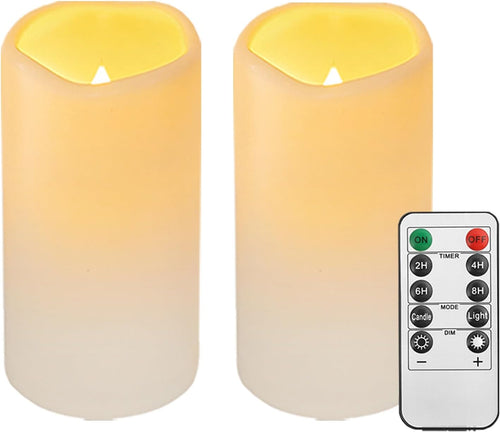 Outdoor LED Kerzen wasserdicht mit Fernbedienung, 2 Stück