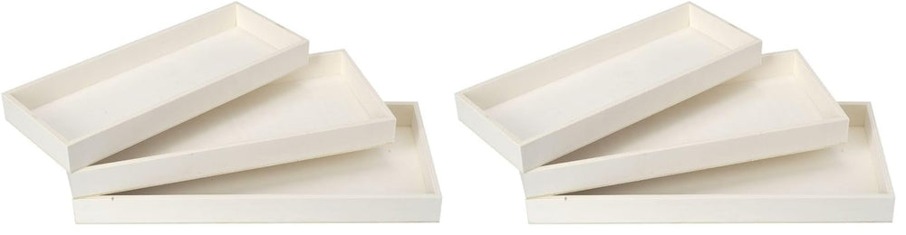 Ideen mit Herz Holztabletts Bastelrohlinge | 3 kleine Deko-Tabletts 25–29 cm | nur 2,5 cm hoch | Pappelsperrholz unlackiert | zum Bemalen, Bekleben & individuellen Gestalten