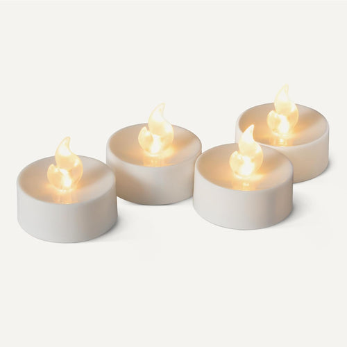 Amazon Basics LED Flammenlose Teelichter, Batteriebetriebene Kerzen, 24er-Pack, 3,65cm (Ø) x 3,34cm (H), Schwarz/Weiß
