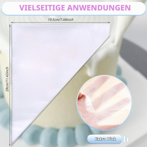 100 Stück Spritzbeutel Einweg - Profi Einweg Transparent Spritzbeutel, Mittel Spritzbeutel Für Dekorieren Von Gebäck, Torten Geeignet, Keksen, Hausbacken