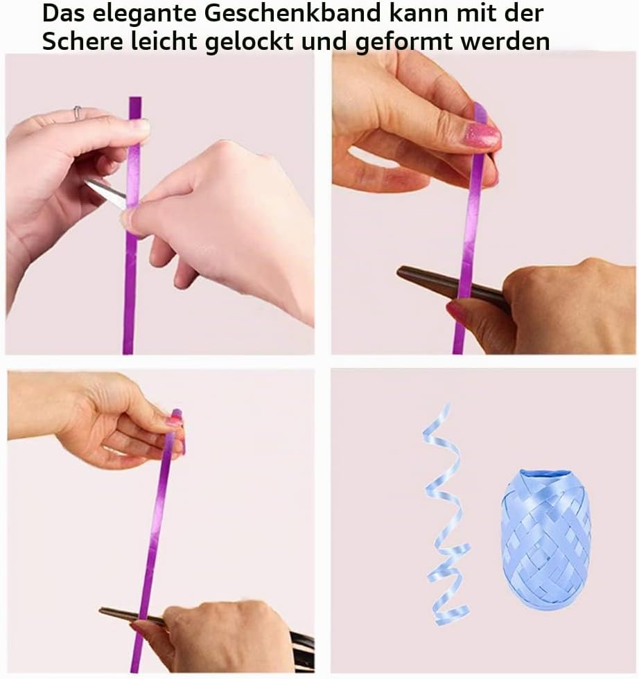12 Rollen Geschenkband,10 m je Rolle Ringelband Bunt, Curling Ribbon Rolle für Hochzeit Partei Festival Dekoration Handwerk Geschenkverpackung Florist Luftballon
