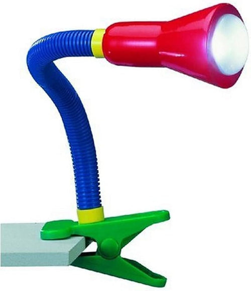 Klemmleuchte mit flexiblem Lesearm, bunt, E14