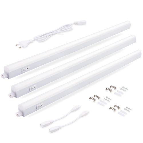 da LIGHT Led Unterbauleuchte Küche 5W 31,5cm 450lm 4000k Neutralweiß Unterbau Lichtleiste Küchenlampe Schrankbeleuchtung Superhell Weiß für Küche Schrank Erweiterbar durch Stecksystem