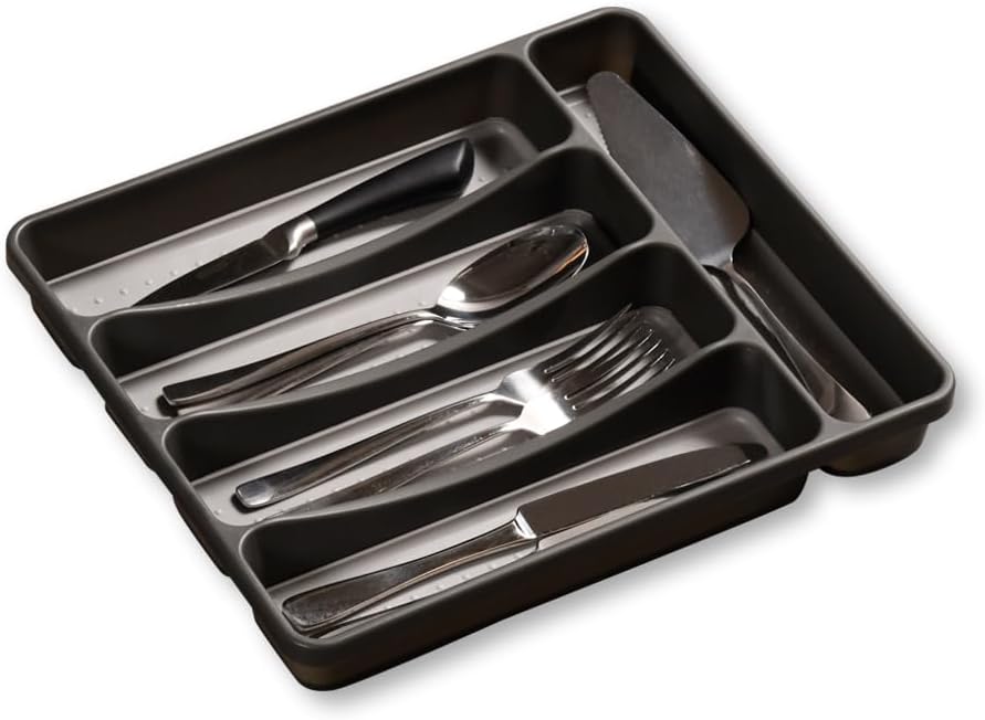 KESPER | Besteckkasten mit 5 Fächern, PP-Kunststoff, grau | 30091