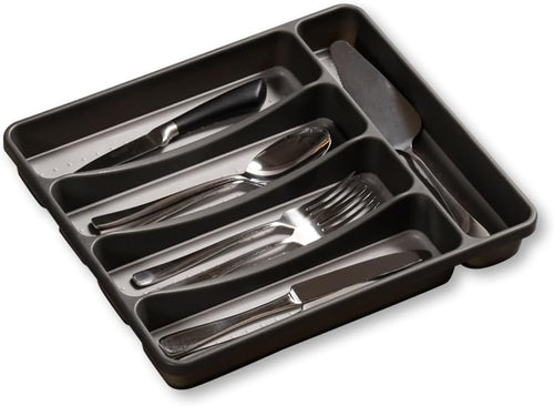 Besteckkasten, 5 Fächer, grau