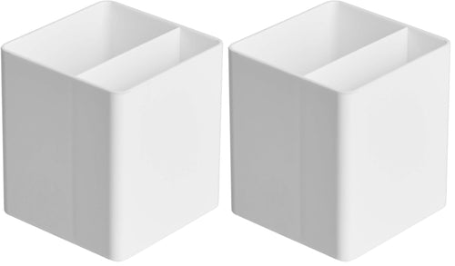 Amazon Basics Kunststoff-Organizer, Stiftebecher, Weiß