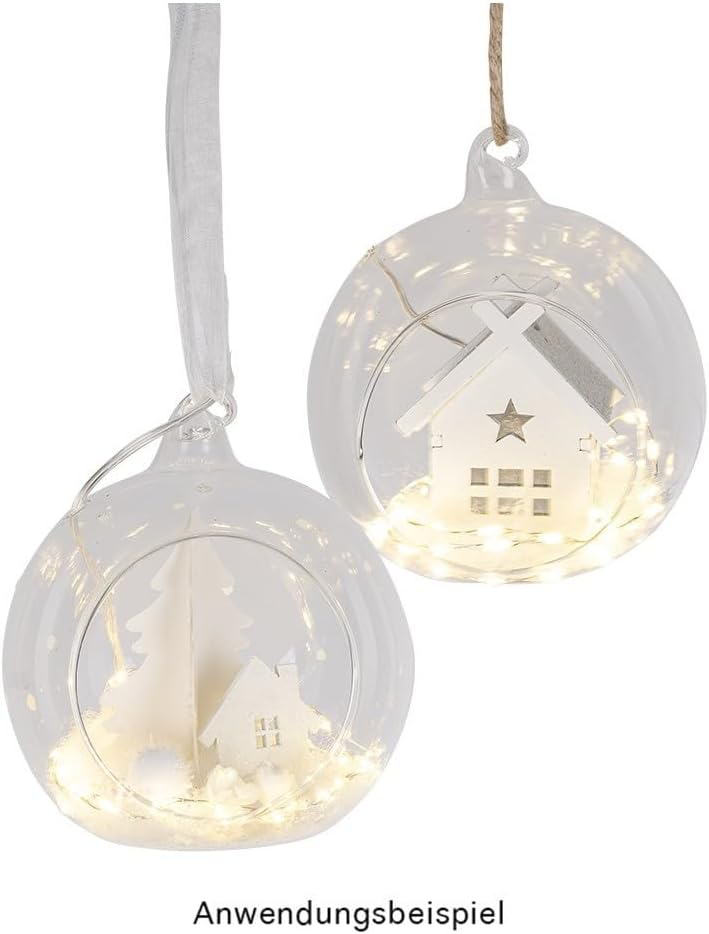 Ideen mit Herz LED-Draht-Lichterkette | 1,5 cm Lichtabstand | extra kleiner Lampenabstand | warmweiß | batteriebetrieben | inkl. Timer-Funktion (30 LEDs | 75 cm Kabellänge)