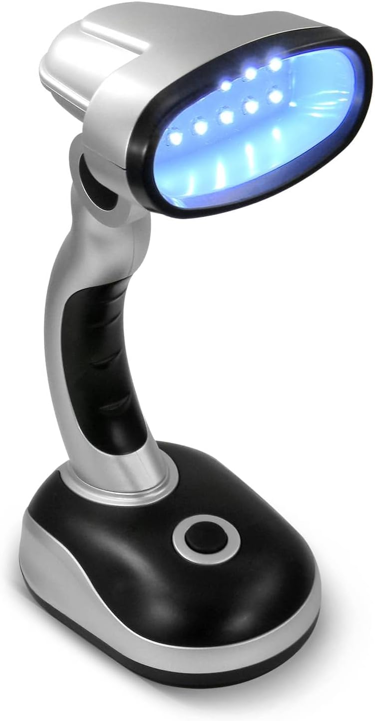 Eaxus® LED Schreibtischlampe ohne Kabel - Helle Tischleuchte, tageslicht Silber