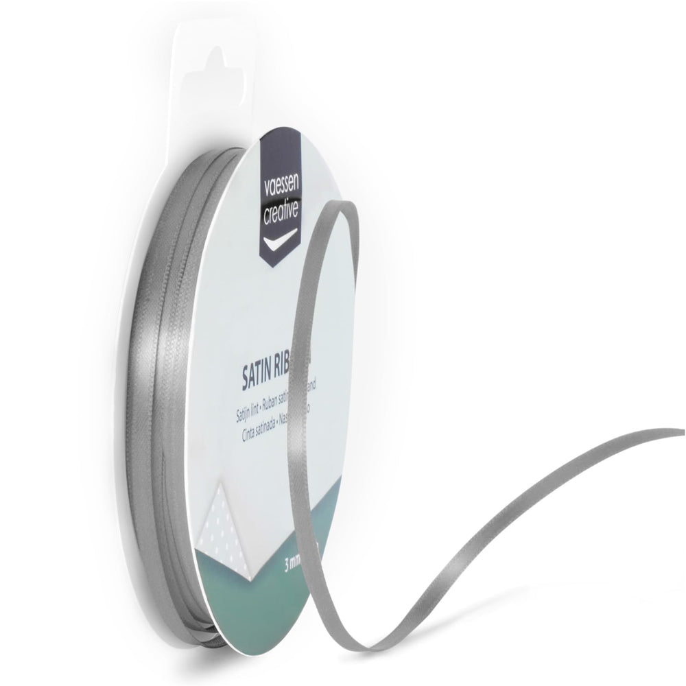 Vaessen Creative Satinband 3mmx10m Dunkel Grün, Schleifenband, Dekoband, Bänder zum Basteln, Stoffbänder für Hochzeit, Taufe Und Geburtstagsgeschenke
