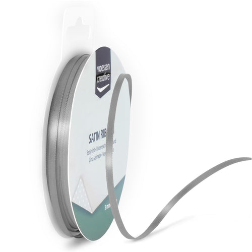 Vaessen Creative Satinband 3mmx10m Dunkel Grün, Schleifenband, Dekoband, Bänder zum Basteln, Stoffbänder für Hochzeit, Taufe Und Geburtstagsgeschenke