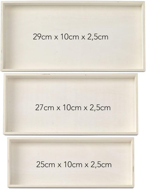 Ideen mit Herz Holztabletts Bastelrohlinge | 3 kleine Deko-Tabletts 25–29 cm | nur 2,5 cm hoch | Pappelsperrholz unlackiert | zum Bemalen, Bekleben & individuellen Gestalten