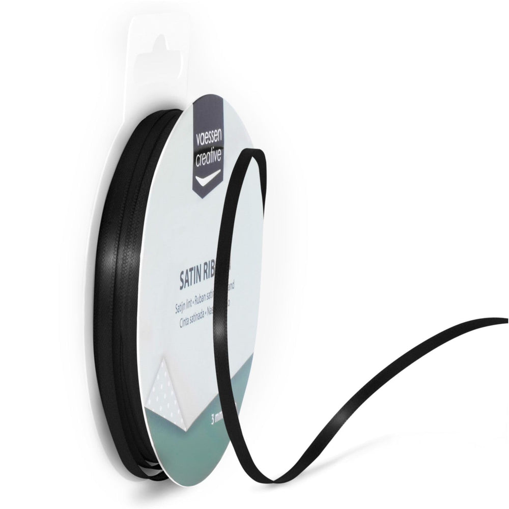 Vaessen Creative Satinband 3mmx10m Dunkel Grün, Schleifenband, Dekoband, Bänder zum Basteln, Stoffbänder für Hochzeit, Taufe Und Geburtstagsgeschenke
