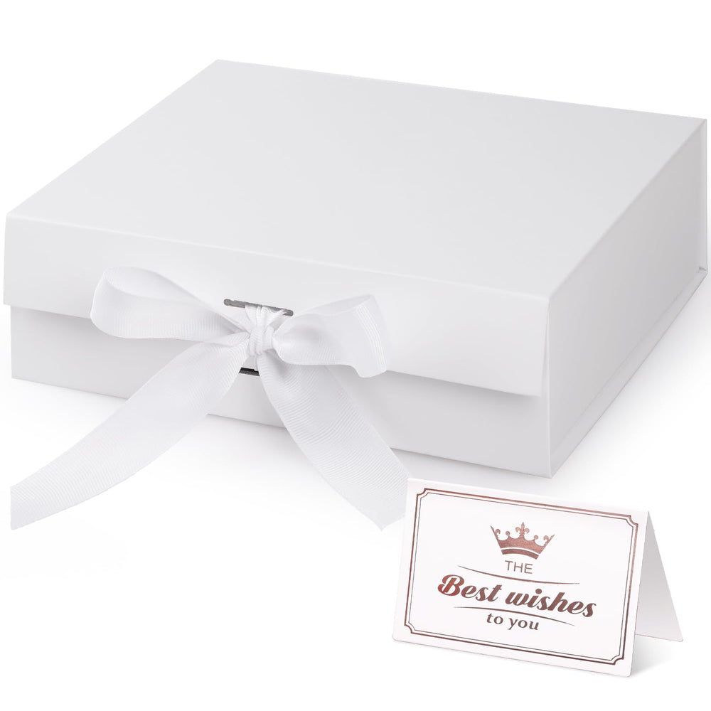 Hianjoo Geschenkbox mit Deckel 23x17x7cm, Magnetische Geschenkboxen mit Schleife, Geschenkkarton Faltbare für Weihnachten Hochzeit Geburtstag Jubiläum Valentinstag Geschenkverpackung - Rot