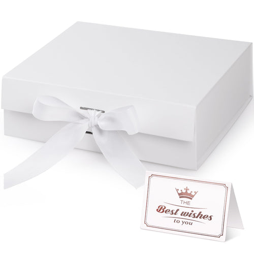 Hianjoo Geschenkbox mit Deckel 23x17x7cm, Magnetische Geschenkboxen mit Schleife, Geschenkkarton Faltbare für Weihnachten Hochzeit Geburtstag Jubiläum Valentinstag Geschenkverpackung - Rot