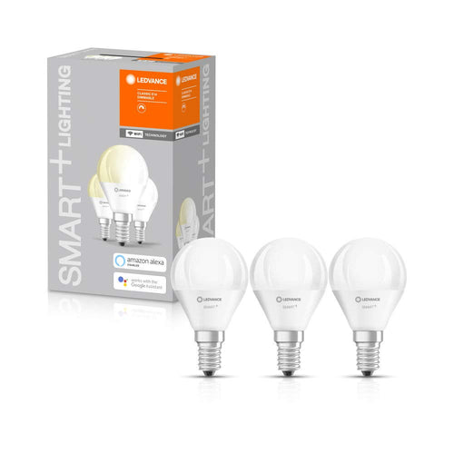 Ledvance Smarte LED-Lampe mit WiFi Technologie, Sockel E27, Dimmbar, Lichtfarbe änderbar (2700-6500K), ersetzt Glühlampen mit 60 W, SMART+ WiFi Classic Tunable White, 3er-Pack