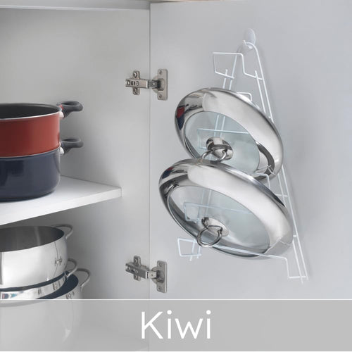Metaltex 362806014 Kiwi Topfdeckelhalter, 6 Abdeckung, Weiß