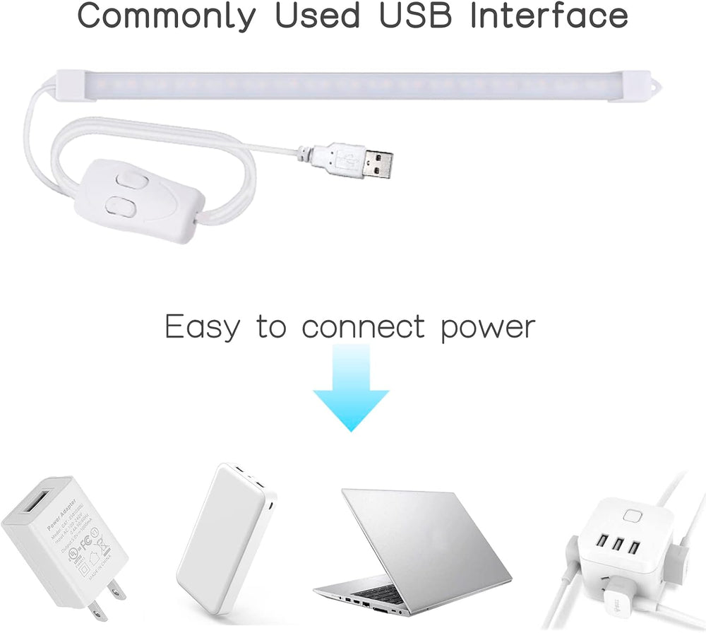 Milpoel USB LED Lichtleiste, 35cm, 3 Farbtemperaturen 3000K/4500K/6000K, 5V LED Tape Strip für Küche Schrank TV Computer (Extra Dünn F)