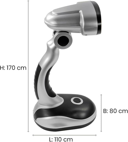 Eaxus® LED Schreibtischlampe ohne Kabel - Helle Tischleuchte, tageslicht Silber