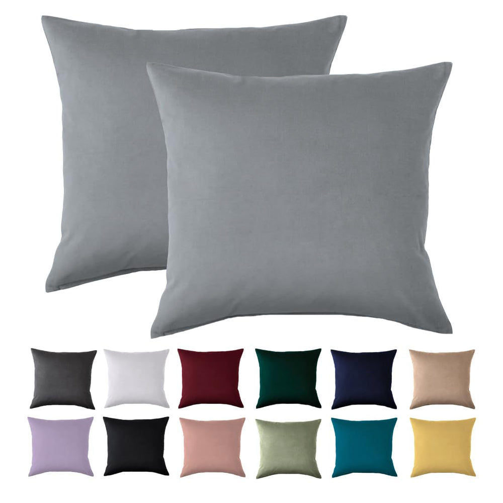 Beqnat Kissenbezug 40x40 2er Set, Anthrazit, 100% Mikrofaser