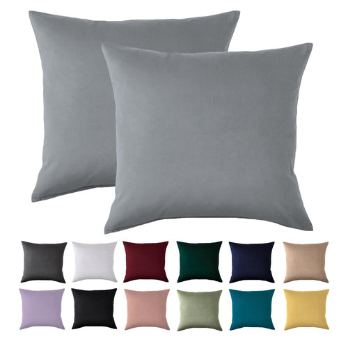 Beqnat Kissenbezug 40x40 2er Set, Anthrazit, 100% Mikrofaser