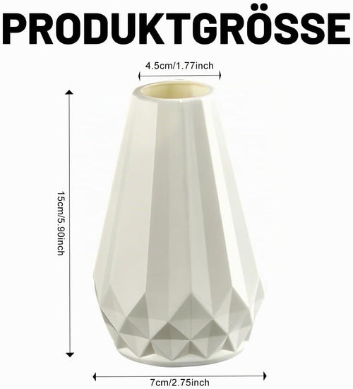 Kleine Weiße Vase Unzerbrechliche PE Plastik Vase im Skandinavischen