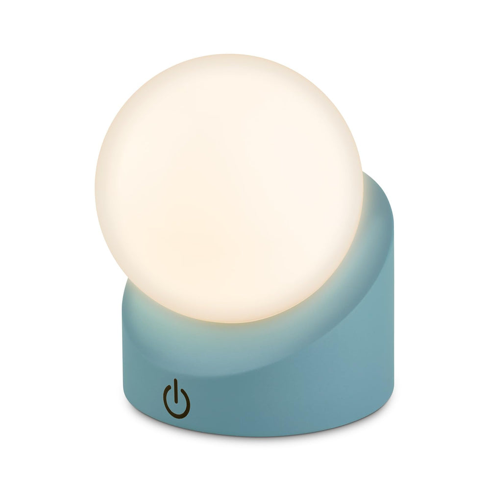 BRILONER - Mini LED Tischlampe kabellos IP54 mit Touch, dimmbar in Stufen, Akku & Lichtquelle tauschbar, Nachttischlampe, Kugel, LED Lampe, Akku Tischleuchte, Outdoor Lampe, 10x8x9 cm, Holzoptik