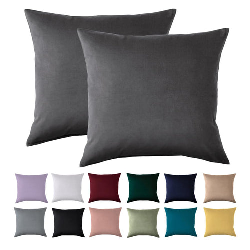 Beqnat Kissenbezug 40x40 2er Set, Anthrazit, 100% Mikrofaser