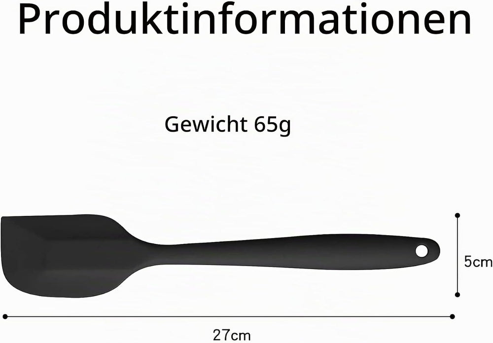 Silikon Spatel, Spatel Teigschaber, Teigschaber Silikon, Hitzebeständig, für Kochen, Backen und Rühren, Spülmaschinenfest und Leicht zu Reinigen(Schwarz)