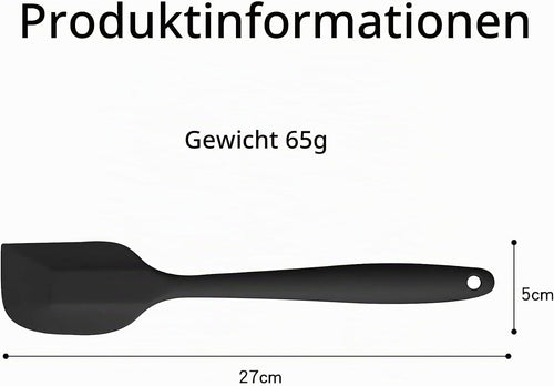 Silikon Spatel, Spatel Teigschaber, Teigschaber Silikon, Hitzebeständig, für Kochen, Backen und Rühren, Spülmaschinenfest und Leicht zu Reinigen(Schwarz)