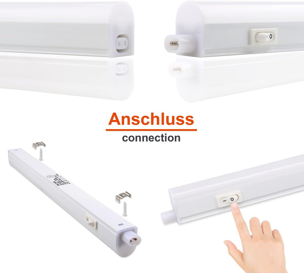 da LIGHT Led Unterbauleuchte Küche 5W 31,5cm 450lm 4000k Neutralweiß Unterbau Lichtleiste Küchenlampe Schrankbeleuchtung Superhell Weiß für Küche Schrank Erweiterbar durch Stecksystem
