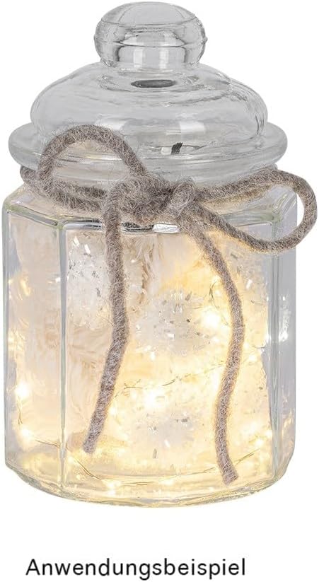 Ideen mit Herz LED-Draht-Lichterkette | 1,5 cm Lichtabstand | extra kleiner Lampenabstand | warmweiß | batteriebetrieben | inkl. Timer-Funktion (30 LEDs | 75 cm Kabellänge)